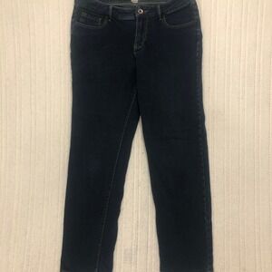 Sonoma Life Style Womens Mid Rise Slim Straight Jeans Dark Wash Denim 10 31x27